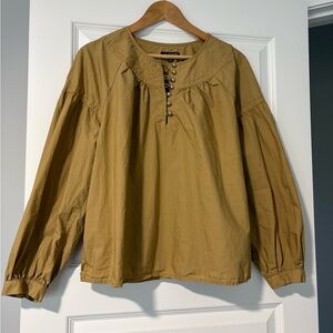 J. Crew Mustard Long Sleeve Shirt Womens XL
